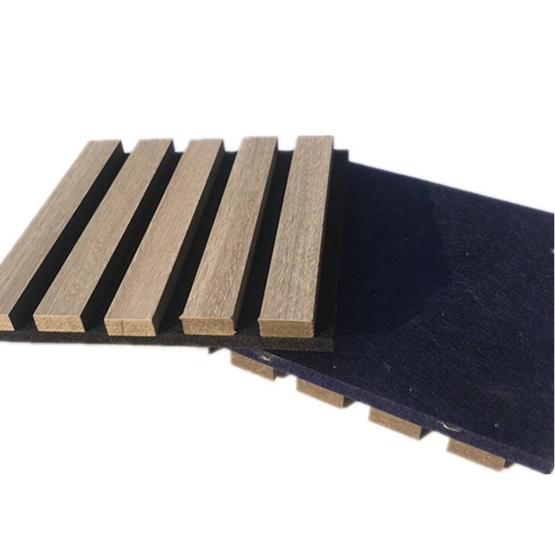 modern soundproof wooden acoustic slats wall panel waterproof 90% noise reduction eco friendly easy install bedroom apartment
