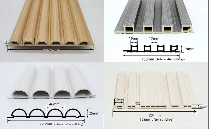 waterproof and fireproof interior composite pvc chinese factory hot sale wpc fluted wall panel for meeting rooms