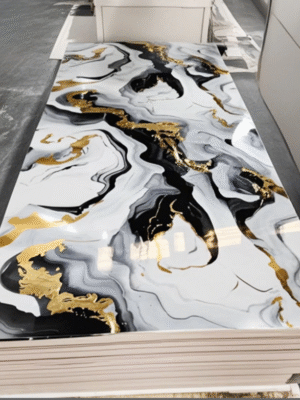 odm oem design competitive price big size gilded marble pvc wall panel for indoor building construction