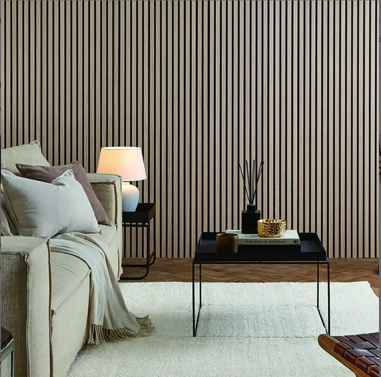 wooden acoustic slat wall panels with 90% noise reduction waterproof & eco friendly easy to install for hotel decor