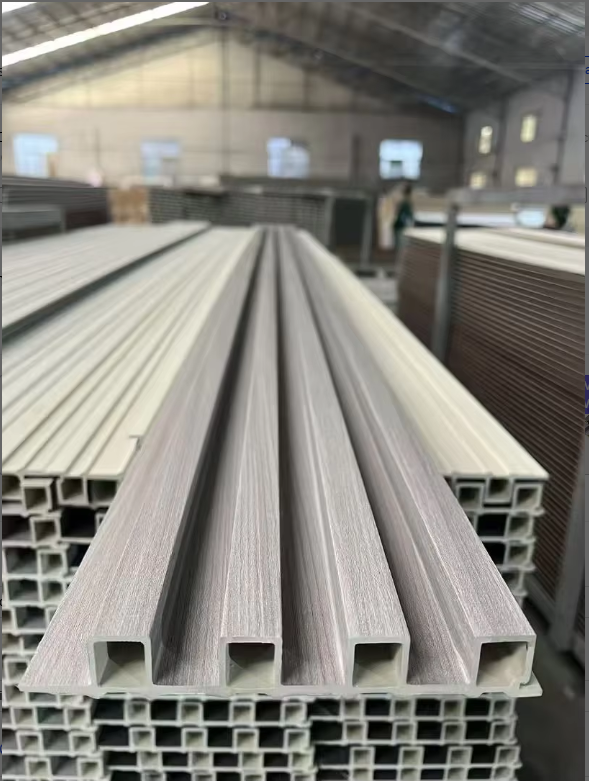 waterproof and fireproof interior composite pvc chinese factory hot sale wpc fluted wall panel for meeting rooms