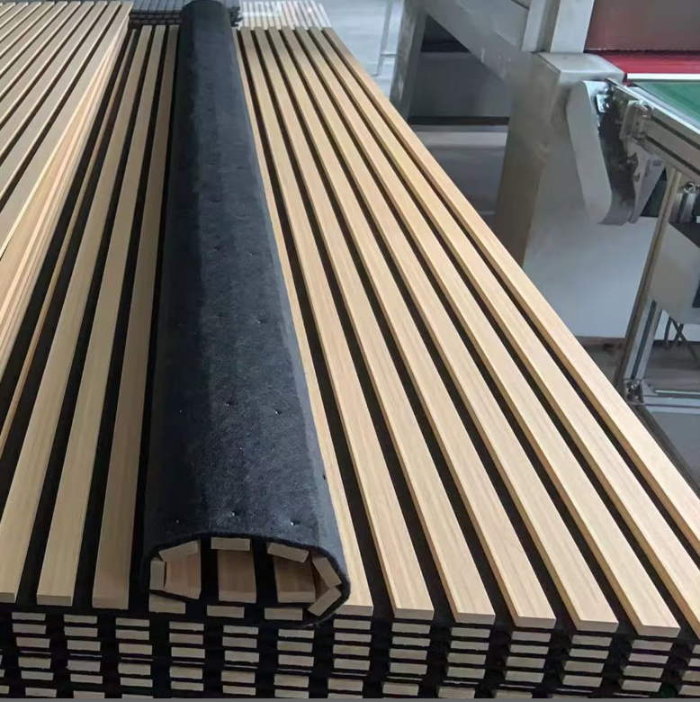 wooden acoustic slat wall panels with 90% noise reduction waterproof & eco friendly easy to install for hotel decor