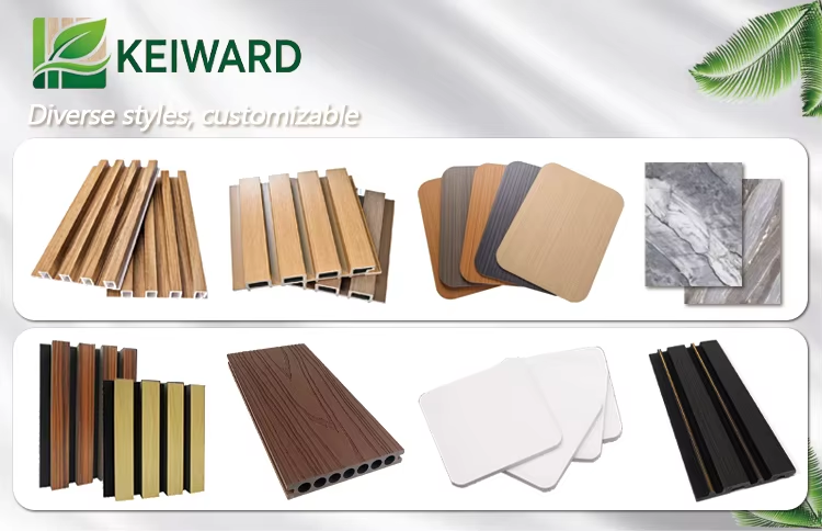waterproof and fireproof interior composite pvc chinese factory hot sale wpc fluted wall panel for meeting rooms