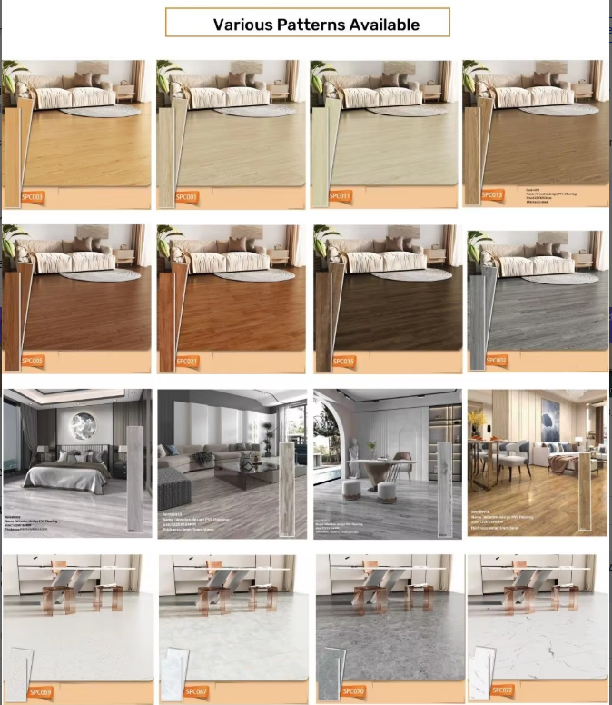 vinyl flooring roll plank 8mm waterproof spc lvp hybrid flooring vinyl plank spc flooring