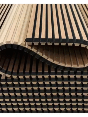 modern soundproof wooden acoustic slats wall panel waterproof 90% noise reduction eco friendly easy install bedroom apartment